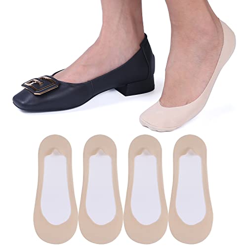Vfm No Show Socks Women Ultra Low Cut Liner Non Slip Thin Socks For Flat Boat Heels 4Xnude Size 8-12 #TOP5