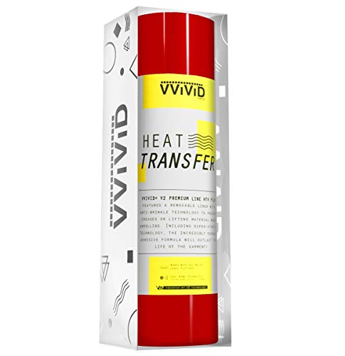 Vinyle transfert thermique rouge VVIVID V2 Premium Line, l'excellence du HTV en 15ft x 1ft