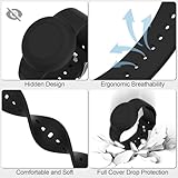 Pack 2 Waterproof Air Tag Bracelets for Kids Compatible with Apple Air Tag Finders with Soft Silicone,Anti Lost GPS Item Finders Case Cover for Kids (Black/Midnight Blue) - Image 5