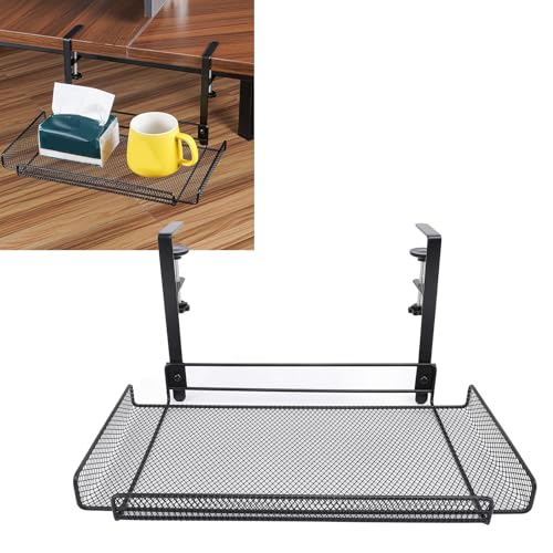 Bandeja Grande para Gestión de Cables Bajo Escritorio, Organizador Metálico de Cables Resistente, Caja para Gestión de Cables para Oficina y Hogar, 14.4 x 7.9 x 6.9 pulg (Negro) miniatura 6