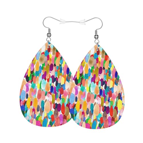 Teardrop Earrings For Women, Dangle Earrings Jewelry For Women, Lightweight Faux Leather Earrings Gifts