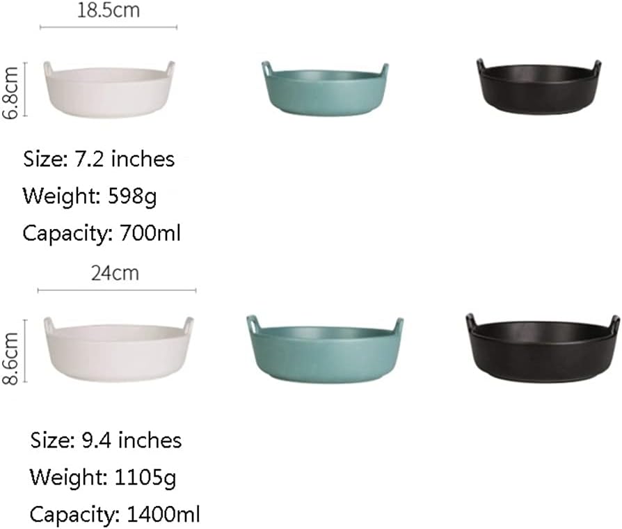 Cute Dish Nonstick Baking Dish Ceramic Baking Dish Ceramic Oven Bakeware Round Baking Dish Grill Dinner Plates Food Serving Dinner Trays Baking Dish Set (1 Large)