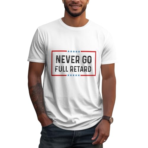 Never Go Full Retard Vintage T-Shirt - Classic Fit White
