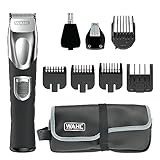 Wahl USA Rechargeable Lithium Ion All in One Beard Trimmer for Men with Detail and Ear & Nose Hair Trimmer Attachment – Model 9854-600B