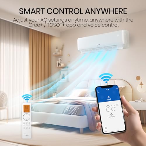 Image of TOSOT 30,000 BTU Mini-Split Air Conditioner and Heating System, 22 SEER2 Wifi-Enabled Ductless Inverter AC Unit with 16ft Copper Line Set, Voice Controlled, 208-230V, Cosmo Series