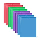 WOT I for 2 Pocket Folders with Clear Front Pocket-8 Pack and 3 Prong Folders Letter, Heavy Duty Folders Customizable Cover, Suitable for School, Home, and Work
