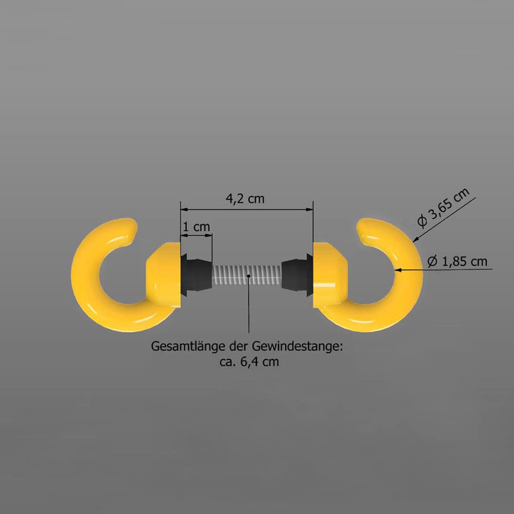 ROBUSTO Schutzpfosten-Set ECO, g/s, Ø 4,2 cm, 140 cm, mit Haken und Doppelkette, Art.-Nr. 608092 | Absperrpfosten | Absperrpoller | Stahlrohrpoller