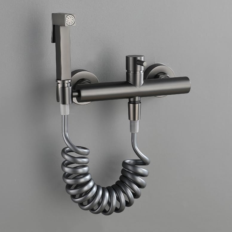 Doccino Per Bidet Per Wc Doccetta Per Bidet Universale Doccetta Bidet Per Wc Maniglia Singola Tubo In Gomma Grigio Pistola 15 Cm