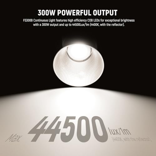 Image of NEEWER FS300B 300W LED Studio Video Light, Bi Color COB Continuous Lighting with 2.4G /APP Control 44500Lux /1m 2700K-6500K CRI97+, 12 Scenes, Bowens Mount Spotlight for Photography Recording Streaming