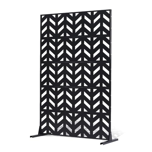 VEVOR Brise-Vue Métal, 120x183 cm, Panneau Intimité Autoportant avec Support, Écran de Confidentialité Décoratif, Paravent Séparateur Extérieur pour...