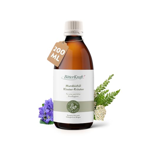 BitterKraft! Mundöl zum Ölziehen 200ml – Kräuter nach Hildegard von Bingen – vegan & ohne Zusatzstoffe – 100 % Natur – Made in Germany