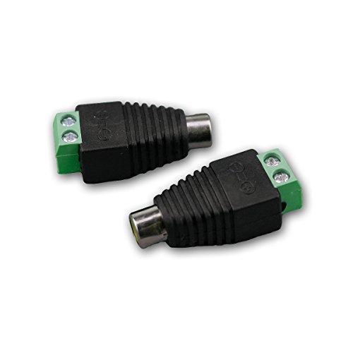 world-trading-net - Adattatore presa RCA cinch, presa a morsetto a 2 pin, collegamento cinch per cavi audio, video, altoparlanti, set da 2