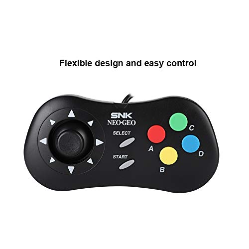 Mini Wired Gamepad Game Console Controller for SNK NEOGEO Gamepad Wired(Black)