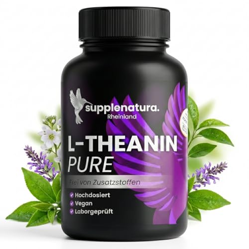 L Theanin | IDEAL DOSIERT: 200mg | 240 Kapseln | Laborgeprüft & Hochrein | L-Theanin von SUPPLENATURA® 1