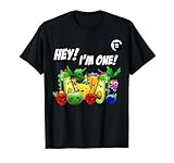Hey I'm One Birthday Boy Funny Fruit Birthday Hey Bear T-Shirt