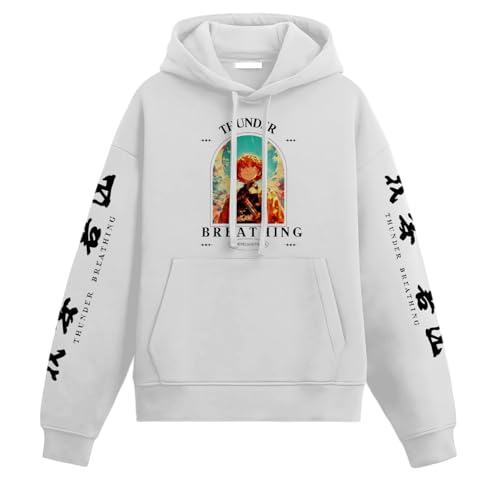 Image of Eshaaver Anime Inspired Design Unisex Pullover Hoodie, Black, Graphic Print Front and Back
