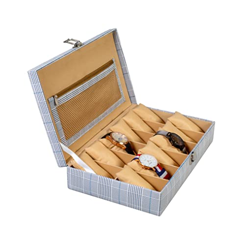 Galaxy Craft 12 Slot Watch Box Organizer Box Case for Men and Women PU Material Pack of 1 (Blue:Grey) (B09SHKNKND) Amazon Price History, Amazon Price Tracker