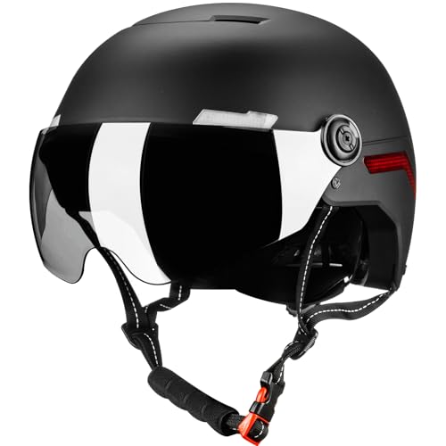 ILM Smart Fahrradhelm Herren Damen mit Licht MB101L,Matt...