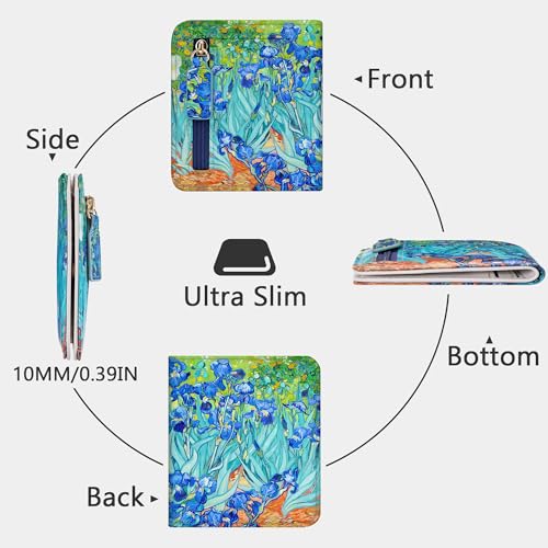 Image of Gostwo Small Wallet for Women, Slim Bifold Credit Card Holder, Compact RFID Blocking Cash Wallet, Billfolds Thin Leather Zipper Pocket, Mini Wallet Gift for Ladies Teen Girls Travel with ID Window