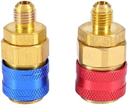 1 Pair R134A H/L Auto Car Quick Coupler Connector Brass Adapters Air Conditioning Refrigerant Adjustable AC Manifold W91F