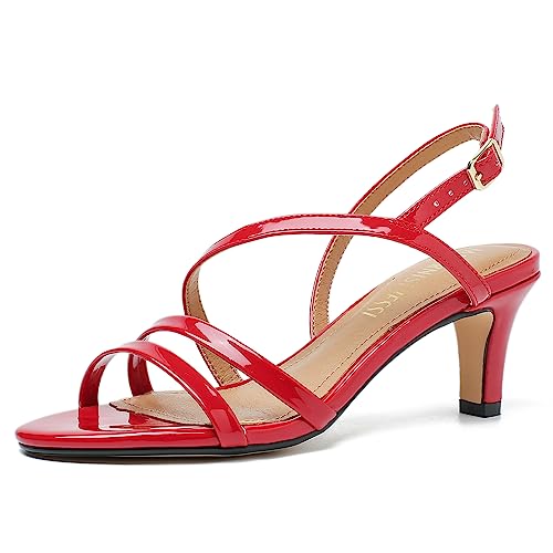 Image of MAIERNISI JESSI Unisex Men's Women's Strappy Dress Sandals Kitten Heel Slingback Heels