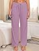 Pajama Women Wide Leg Trousers with Pockets for Girls 100% Cotton Wide Leg Bottom Comfy Pants Lady (Fuchsia,LightGreen,Navy,S)