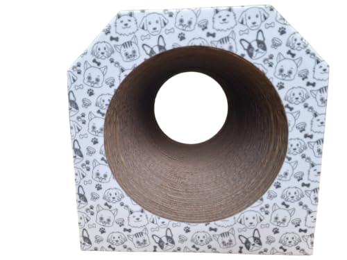 Arranhador Gato Papelao Toca Tunel Casa Brinquedo Com Brilho (Braco Estampado)