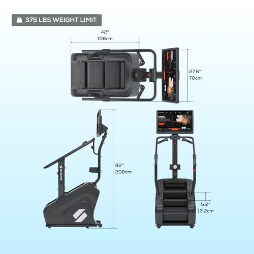 Image of STEPR+ Stair Master with 27 inch Touchscreen with Streaming Platforms | For Home Use, 140 SPM, 5.2 inch Step Height, 375 lb Capacity Stair Stepper Machine