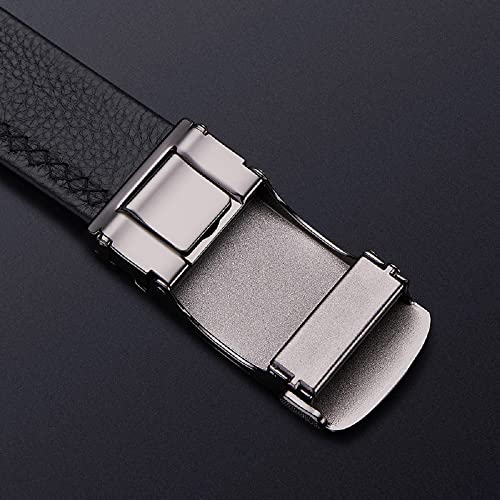 Classic Genuine Leather Men’s Ratchet Belt Automatic Buckle Dress Casual Gift Box3