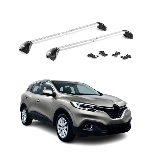 OMAC Dachträger Grundtäger kompatibel mit Renault Kadjar 2015-2022 Aluminium ABE 100kg Silber 2tlg Geschlossene Reling für Fahrradträger, Dachboxen, Skiträger Schwerlast-teleskopisch OMAC Dachträger Grundtäger kompatibel mit Renault Kadjar 2015-2022 Aluminium ABE 100kg Silber 2tlg Geschlossene Reling für Fahrradträger, Dachboxen, Skiträger Schwerlast-teleskopisch
