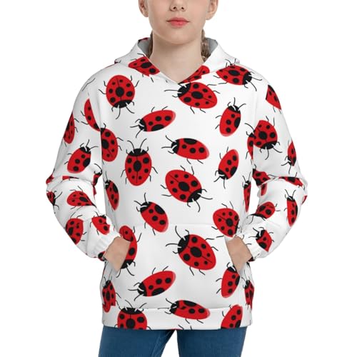 Colorful Ladybird Kid Hoodies Boys Sweatshirts Girls Pullover with Pocket