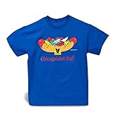 Vienna Beef Hot Dog T-Shirt (Blue) (Medium)