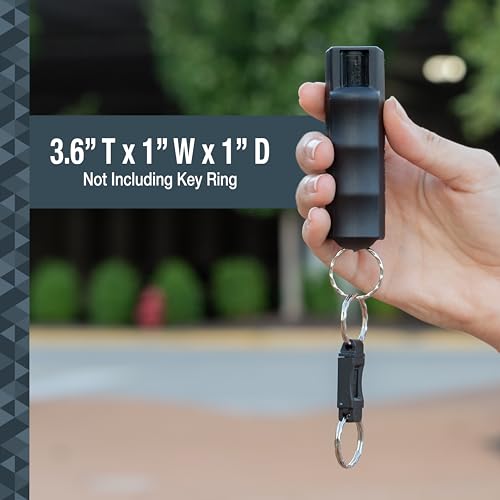 Image of Sabre Pepper Spray - Quick Release Keychain for Easy Carry & Fast Access, Max Police Strength Self Defense OC Spray with UV Dye, 10 Sec. Spray Time, Finger Grip - Faster Aim, 0.54 fl oz,Secure Safety