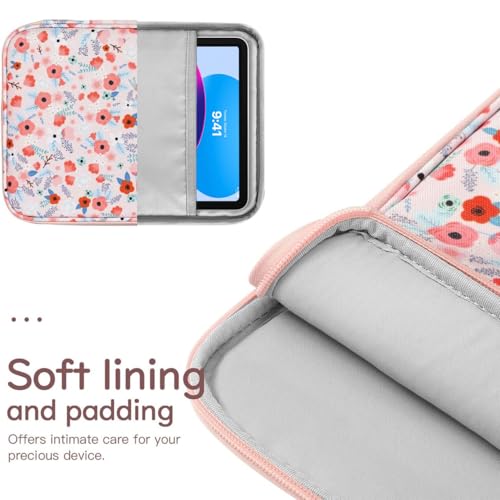 Image of Dadanism 9-11 inch Tablet Sleeve Bag Carrying Case for iPad (A16) 11th Gen 11 inch, iPad 10th Gen 10.9 inch Air 5 /4, iPad Air M4 /Pro 11 inch, iPad 9 /8 /7th, Galaxy Tab A11+ Plus 11 inch, Remarkable 2 10.3 inch, Spring Pink
