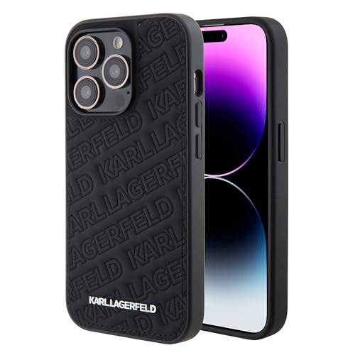 CG Mobile Karl Lagerfeld Coque Rigide matelassée pour iPhone 15 Pro Noir
