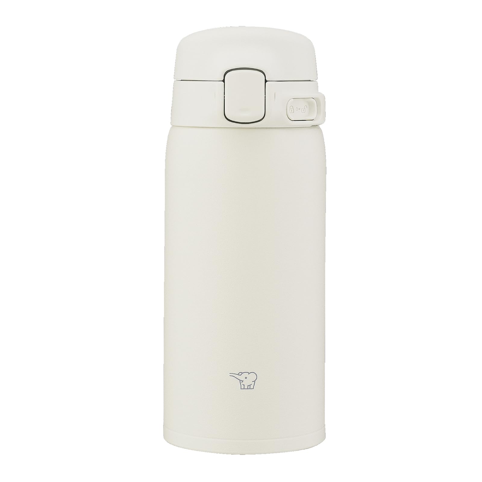 SU-BA36-WM Water Bottle, 12.2 fl oz (360 ml), Easy to Clean, Dishwasher Safe, Seamless Stopper, Only 2 Washings, Lightweight & Compact, Cold & Heat Retention, One-touch Mug, Cocoon White