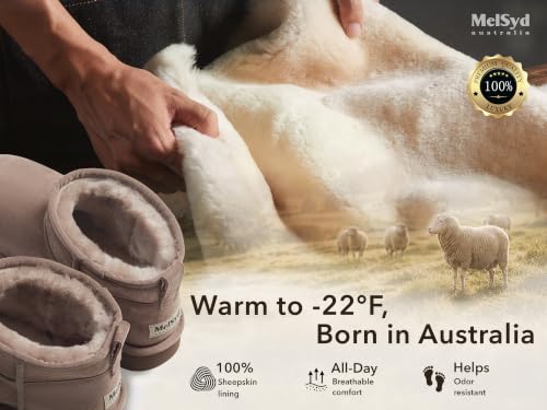 Image of 100% Sheepskin Mini Boots with Arch Support Options: Warm to -22F