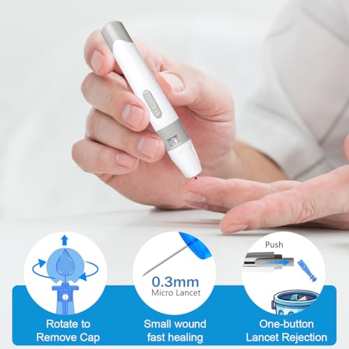 Blood Glucose Monitor Kit,Blood Sugar Testing kit with Blood Sugar Test Strips/Lancets,Blood Glucose Meter for Medical Accuracy,Meter Glucometer Kit for Diabetes Testing for Home/Travel Use