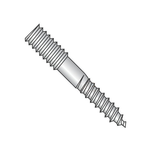 3/8-16 x 4 Hanger Bolts Plain Center (Quantity: 50) Zinc Plated Steel, Coarse Thread