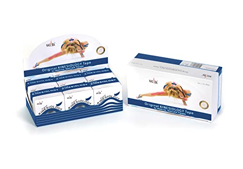 Nasara Original Kinesiology Physio Sport Tape: confezione da 6 nastri per lo sport e la medicina, rotolo da 5 x 5 m, blu scuro