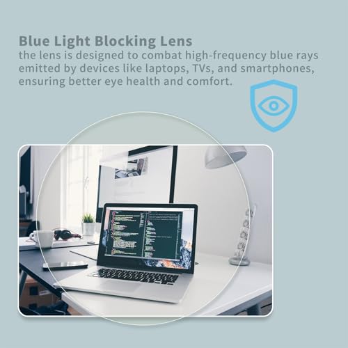 Image of Round Blue Light Glasses for Men and Women - Computer Glasses for Eye Strain - W. Anti-glare Coating - TR90 Frame - 2 Pack