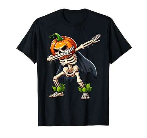 Divertido esqueleto calabaza cabeza dabbing Halloween niños niñas Camiseta