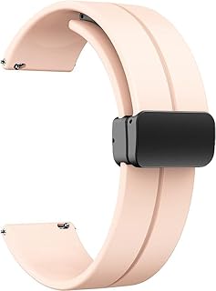TECHONTO 22MM Silicone Strap with Folding Magnetic Lock Compatible with Samsung Galaxy Watch 3 45mm/ Galaxy Watch 46mm/Gear S3 Classic/Frontier Compatible All 22MM Watches(Only Strap)