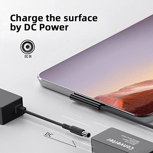 Adaptador DC 5.5x2.1mm a Surface Pro cable convertidor de carga de 65W y 15V 3