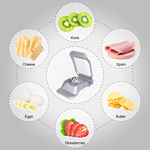 Egg Slicer For Hard Boiled Eggs Egg Cutter Strawberry Slicer Heavy Duty Aluminium Slicer Stainless Steel Wire Multipurpose Egg Slicer Dicer For Soft Fruit Mushroom #TOP2