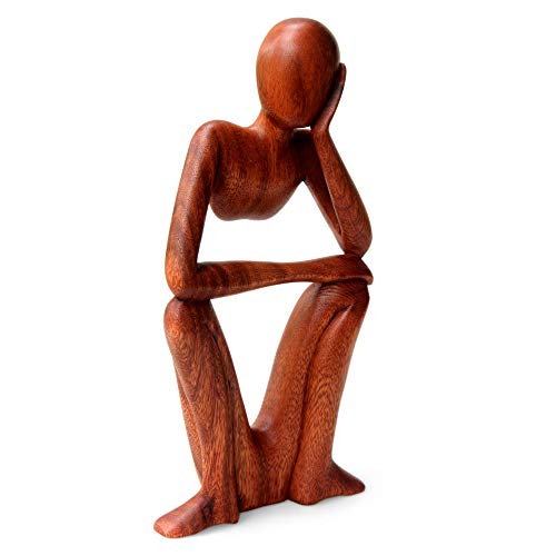 Escultura de Madera Artesanal Moderna Abstracta 11.75in H miniatura 5
