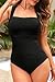 Daci Black One Piece Swimsuit Tummy Control - Women Bathing Suit with Retro Square Neck Full Coverage Swimwear 2026 XL