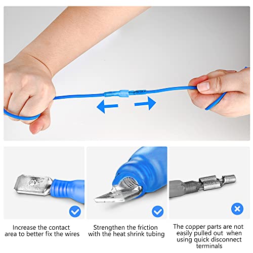 Image of Kuject 200PCS Heat Shrink Wire Connectors Kit, Electrical Waterproof Crimp Butt Terminals, Insulated Spade Connectors for Automotive Marine Boat Truck, Include Rings Forks Spade Butt Splices