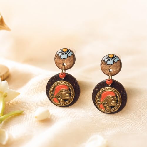Image of Handcrafted Tribal Wooden Earrings Collection for Women - Butterfly, Princess & Modern Geometric Statement Designs