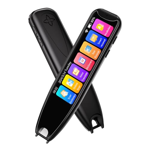 Smart Translator Pen, Reading Pen, Dictionary Pen, Translation Device Suitable for Language learners, Reading, Business Traveling etc. Voice Translation Supports 134 Languages (Black)